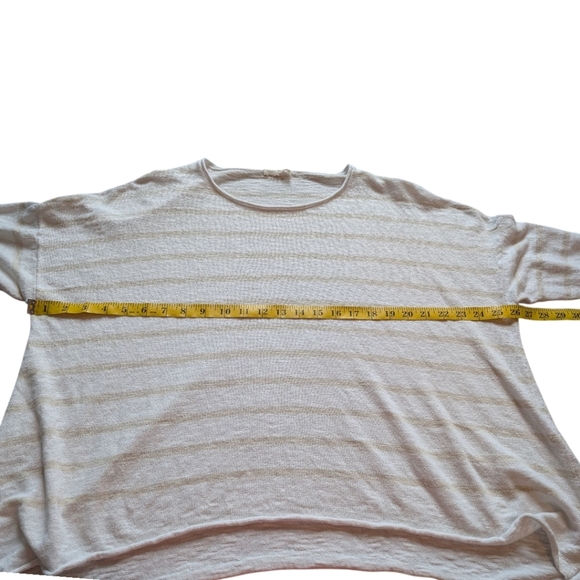 Eileen Fisher Organic Linen Blend Striped Sweater Women's M Fisherman Mature - Picture 13 of 14